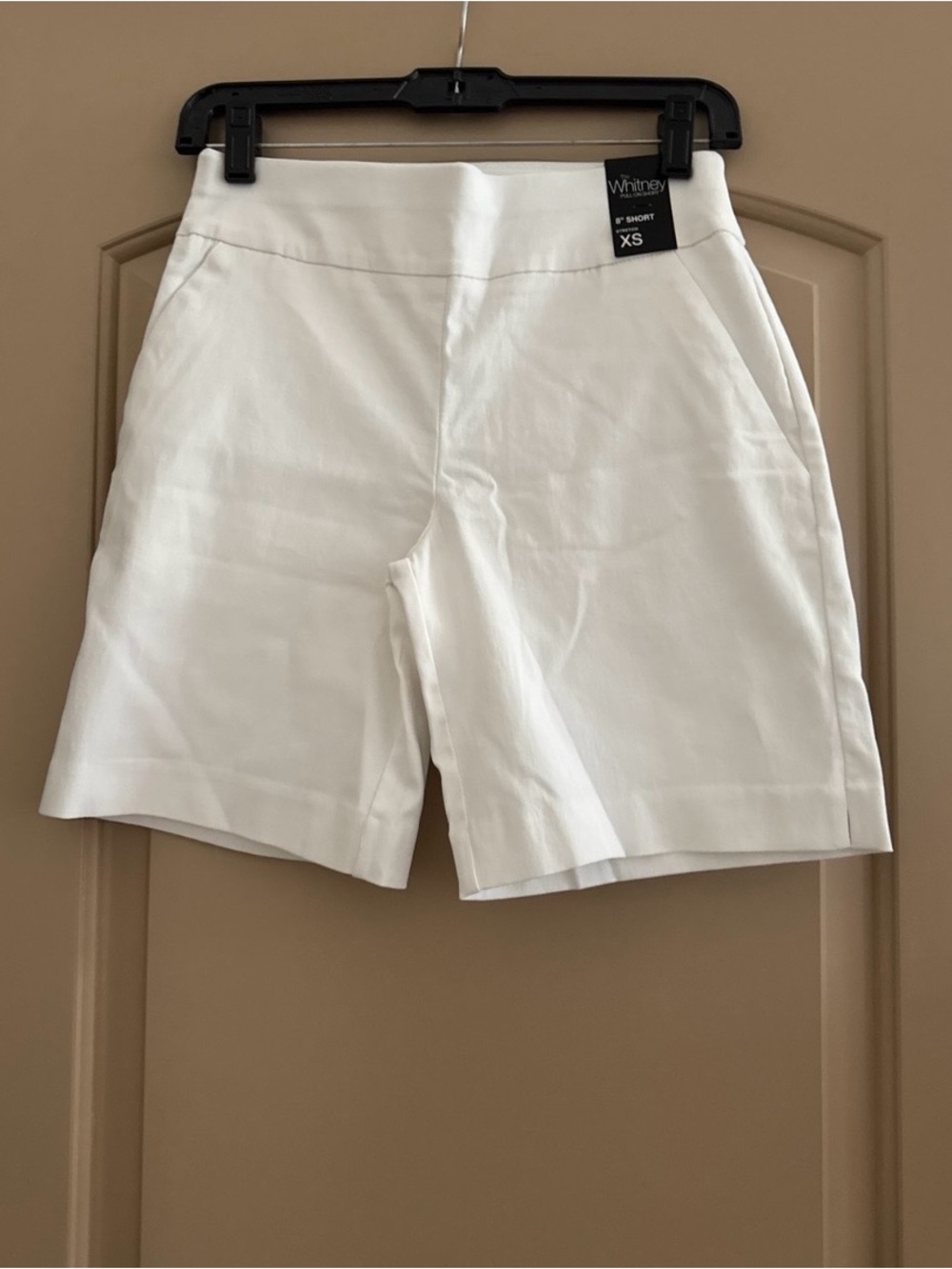 New York & Company White Tailored Bermuda Shorts